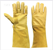 2 x Premium Leather TIG Welding Gardening Gardener Safety Gloves Gauntlets