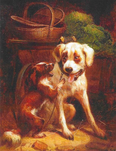 New dogs postcard museum art - new,