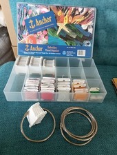 Anchor Thread Organiser Box Large Unused Card Bobbins Project Clip Rings x5