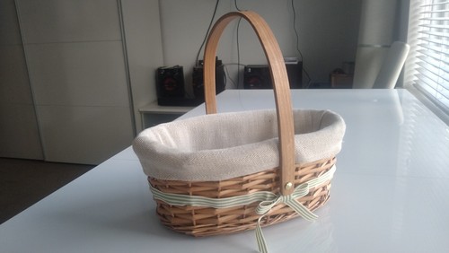 Woven wicker basket with - wicker,
