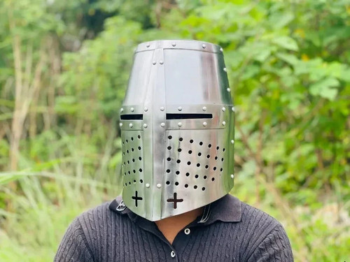 Templar knight helmet - templar, steel