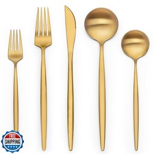 40 Piece Gold Silverware Set