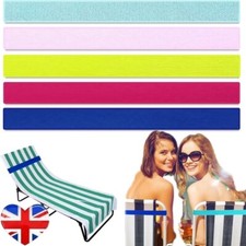 5pcs Sunbed Strap Towel Bands Sun Lounger Elastic Beach Towel Holder Clips