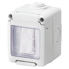 2x GEWISS IP55 MOISTUREPROOF PLASTIC PVC SWITCH 1 GANG 1 WAY 16AMP