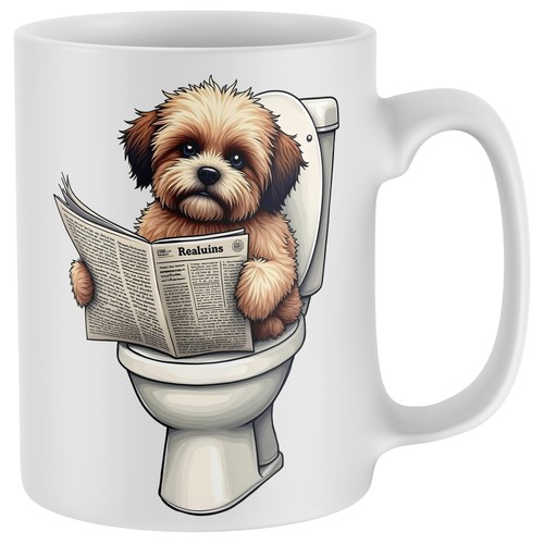 Funny shih tzu toilet - funny, mug