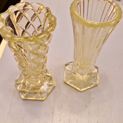 Clear glass bud vases pair - bud,