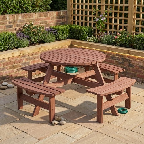 Round picnic table - round, 6