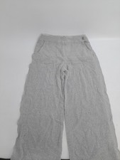 CHANEL Boutique Womens Trousers Grey 40 Wide Leg Pants Vintage Wool Mix