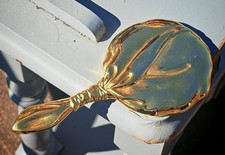 Vintage Hand Mirror Gold Tone