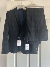 Brand New Boys Navy Check Suit