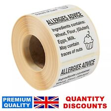 Cup Cake Allergy Labels,Cake Allergen Warning Labels,Food Allergy Content Labels