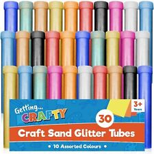 30-60 Decorative Coloured Craft Sand Assorted Colours Glitter Shaker Pots Tubes