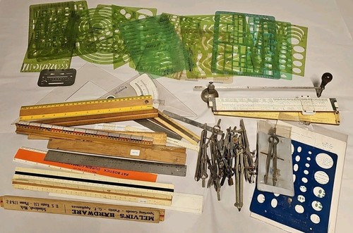 Lot vintage rulers drafting - rulers,