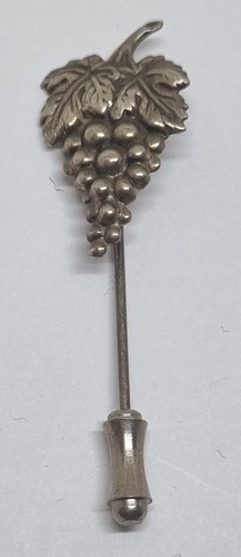 Vintage silver tone grapes hat - tone,