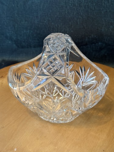 Vintage lead crystal basket - crystal,