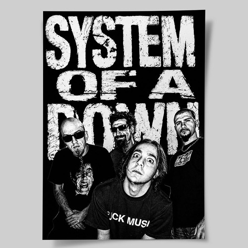 System down poster black - system,