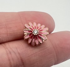 Pink Flower Bead Charm s925