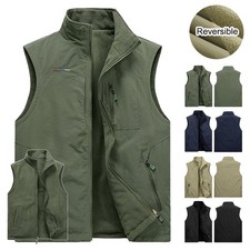 Body Warmer Gillet Mens Waistcoat Winter Warm Reversible Micro Fleece Sleeveless