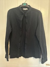 Nigel Hall Size M Medium Black Collarless Shirt