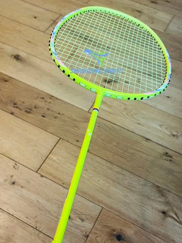 Badminton racket strung