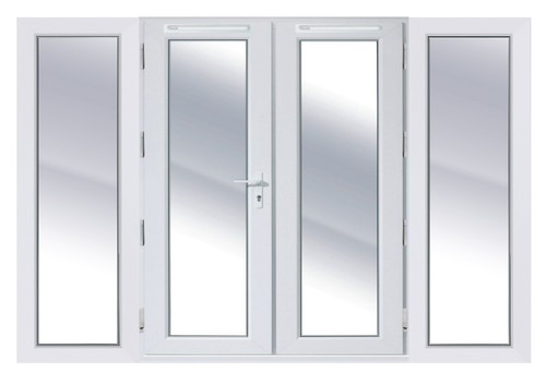 White grey upvc french - white,