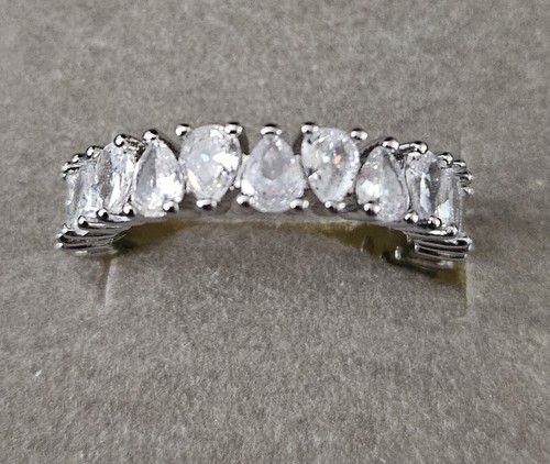 Silver diamante eternity ring - silver,