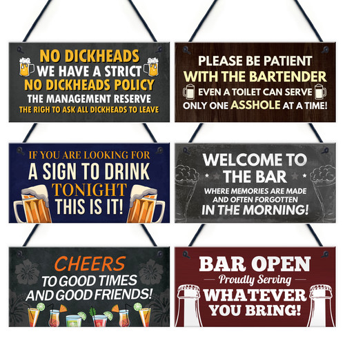 Funny bar signs and plaques - and,
