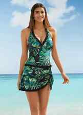 Freemans Black/Green Palm Leaf Swim Dress  (FJ42-7)