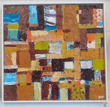 Original abstract landscape oil painting contemporary framed signed Scott