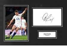 Owen Farrell Signed 12x8 Photo Display England Rugby Memorabilia Autograph COA
