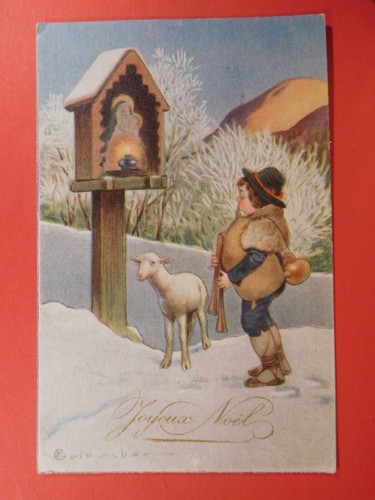 Vintage christmas postcard - christmas,
