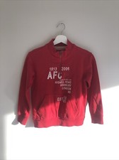 Arsenal FC 1/4 Zip Jumper Tracksuit Top Long Sleeve Kids Size 7-8y Highbury