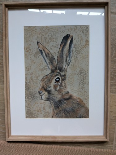 Hare painting original - , on