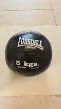 Vintage 5kg Lonsdale London Black Leather  Medicine Ball
