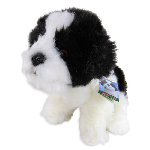 Shih tzu plush soft - b/w,