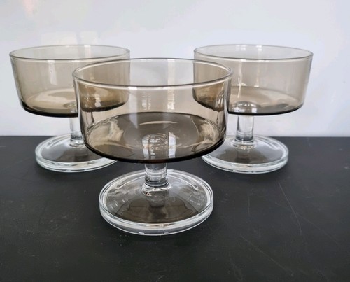 Vintage smoked glass sundae - glass,