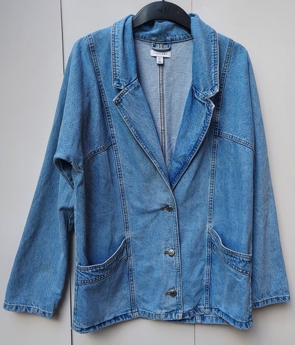 Topshop denim blazer jacket - denim,
