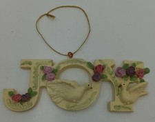JOY Resin Ornament with Doves