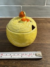 Vintage yellow jam pot