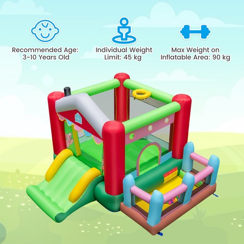 Themed bouncy castle with - castle,