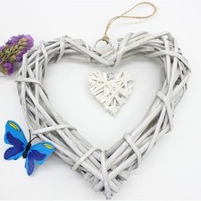  Heart Pendant Wicker Hearts