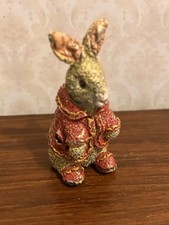 Dolls House 1/12 Scale Miniature Steiff Painted Pewter Rabbit Toy Ornament
