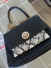 Bessie London Black Faux Leather Shoulder Bag