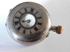 ANTIQUIE 0.935 SOLID SILVER HALF HUNTER POCKET WATCH BY STAUFFER SON & Co