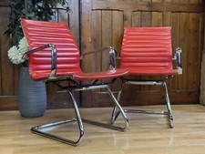 Pair Red Leatherette and