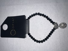 Black Beaded Stretch Bracelet