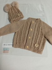 Caramel Baby Cardigan And Hat
