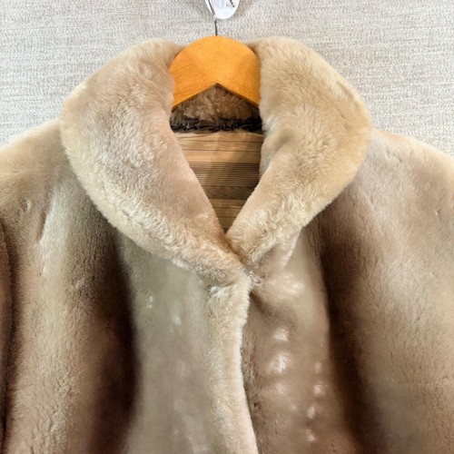 Vintage tan faux - faux, fur
