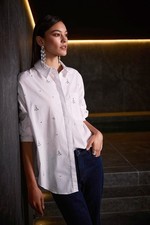 Joseph Ribkoff 254924 White Blouse With Rhinestones New AW/25 Collection