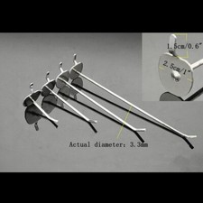 25pcs Single Pegboard Hook Board Slat Metal Chrome Wall Retail Display Shop Peg